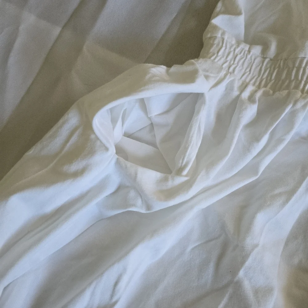 NEW Arshiner White Dress Girl's 12/13 Years (160) Short Ruffle Sleeve, Pockets